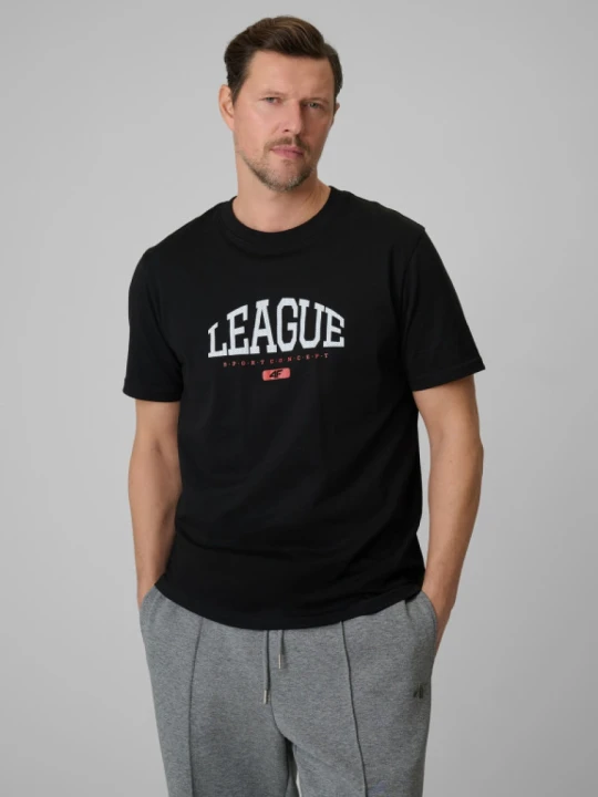Zdjęcie produktu Męski t-shirt z nadrukiem 4F 4FWSS26TTSHM3326 - czarny