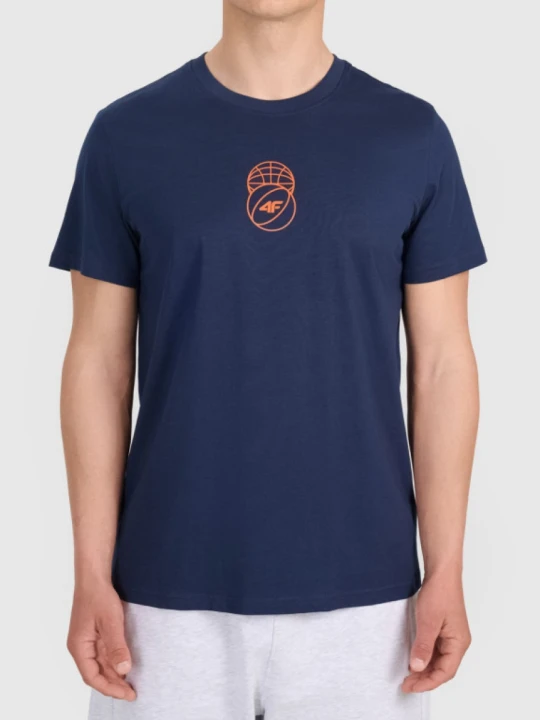 Zdjęcie produktu Męski t-shirt z nadrukiem 4F 4FWSS26TTSHM3328 - granatowy