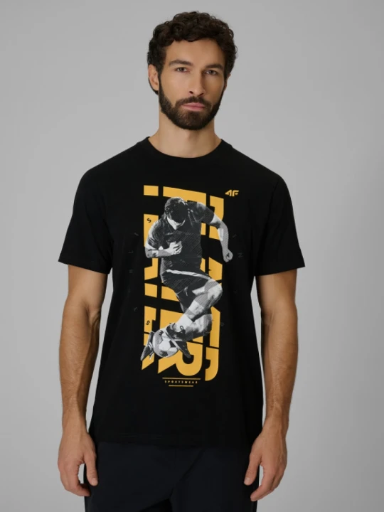 Zdjęcie produktu Męski t-shirt z nadrukiem 4F 4FWSS26TTSHM3330 - czarny