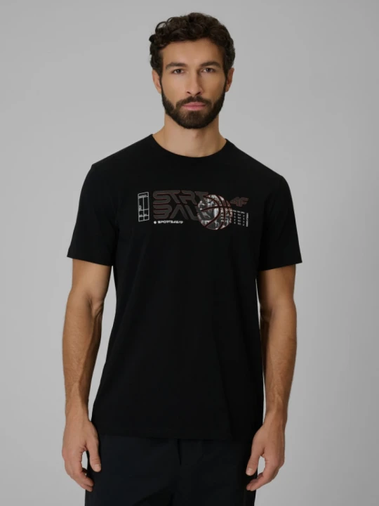 Zdjęcie produktu Męski t-shirt z nadrukiem 4F 4FWSS26TTSHM3331 - czarny