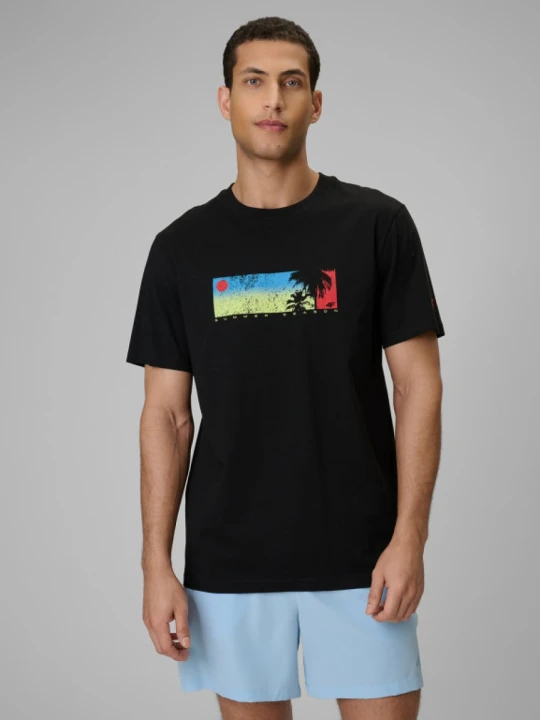 Zdjęcie produktu Męski t-shirt z nadrukiem 4F 4FWSS26TTSHM3335 - czarny