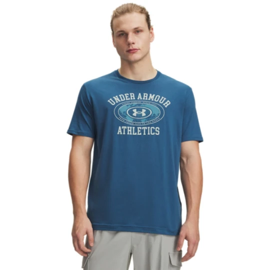 Zdjęcie produktu Męski t-shirt z nadrukiem Under Armour UA Armor Globe SS - niebieski