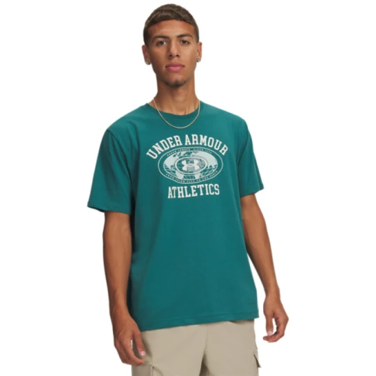 Zdjęcie produktu Męski t-shirt z nadrukiem Under Armour UA ARMOR GLOBE SS - zielony