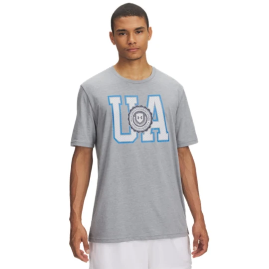 Zdjęcie produktu Męski t-shirt z nadrukiem Under Armour UA College Crest Logo - szary