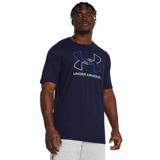 Zdjęcie produktu Męski t-shirt z nadrukiem Under Armour UA Foundation Short Sleeve - granatowy