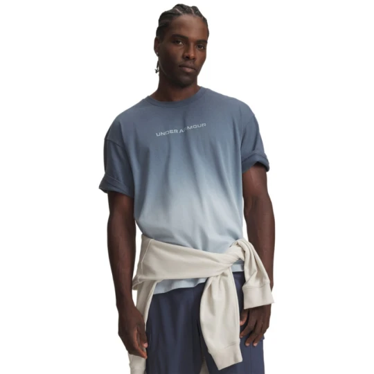 Zdjęcie produktu Męski t-shirt z nadrukiem Under Armour UA Heavyweight Gradient - niebieski