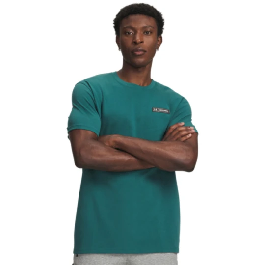 Zdjęcie produktu Męski t-shirt z nadrukiem Under Armour UA HW Armour Label SS - zielony