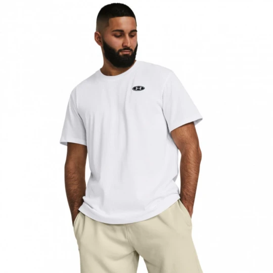 Zdjęcie produktu Męski t-shirt z nadrukiem Under Armour UA Hw Lc Patch SS - biały