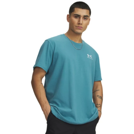 Zdjęcie produktu Męski t-shirt z nadrukiem Under Armour UA Logo Emb Heavyweight SS - niebieski