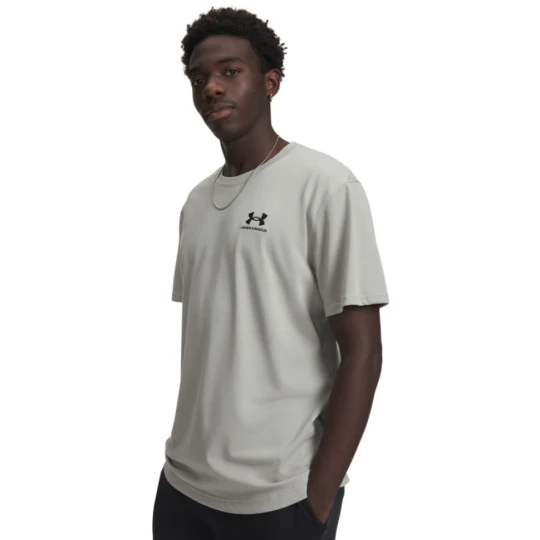 Zdjęcie produktu Męski t-shirt z nadrukiem Under Armour UA Logo Emb Heavyweight SS - szary