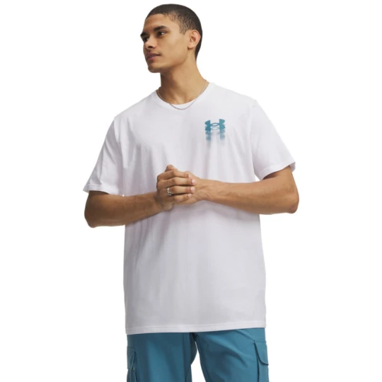 Zdjęcie produktu Męski t-shirt z nadrukiem Under Armour UA M Blur Logo SS - biały