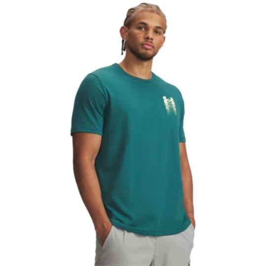 Zdjęcie produktu Męski t-shirt z nadrukiem Under Armour UA M Blur Logo SS - zielony