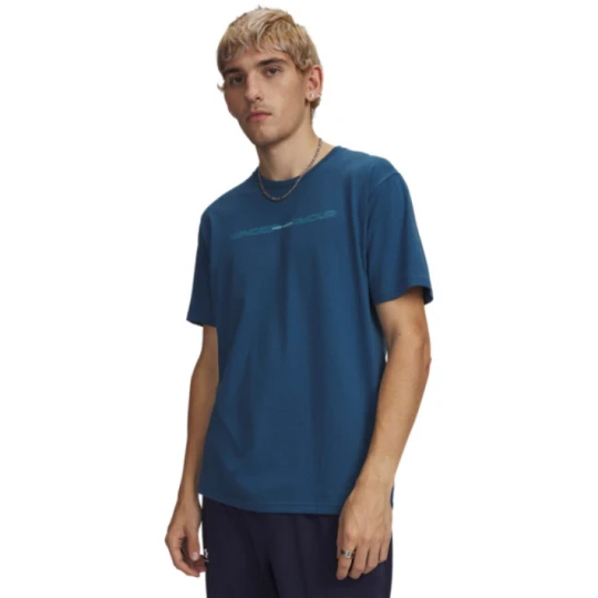 Zdjęcie produktu Męski t-shirt z nadrukiem Under Armour UA M BLUR WM SS - niebieski