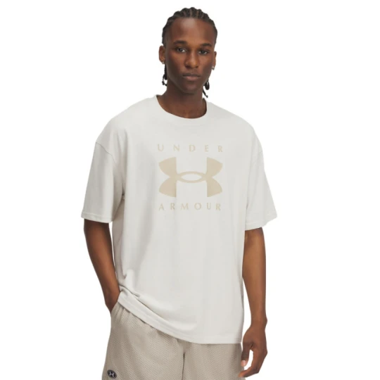 Zdjęcie produktu Męski t-shirt z nadrukiem Under Armour UA M Hw Os Branded Ss - beżowy