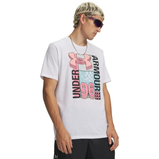Zdjęcie produktu Męski t-shirt z nadrukiem Under Armour UA M LOGO COLLAGE - biały
