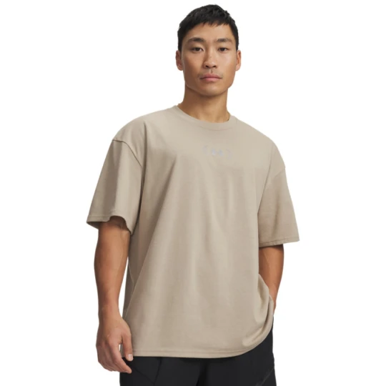 Zdjęcie produktu Męski t-shirt z nadrukiem Under Armour UA M UNSTOPPABLE PLUS HWT SS - beżowy