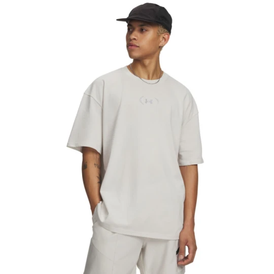 Zdjęcie produktu Męski t-shirt z nadrukiem Under Armour UA M UNSTOPPABLE PLUS HWT SS - biały