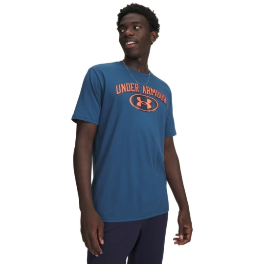 Zdjęcie produktu Męski t-shirt z nadrukiem Under Armour UA M WM Locker Tag Short Sleeve - granatowy