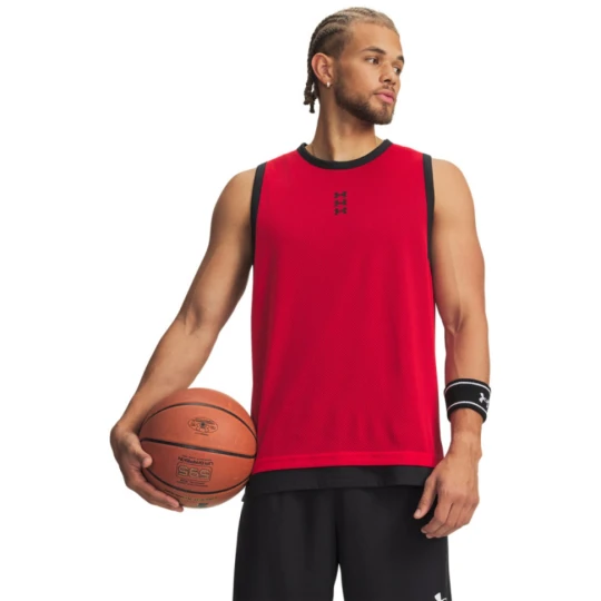 Zdjęcie produktu Męski top do koszykówki Under Armour UA Hoops 695 Tank - czerwony