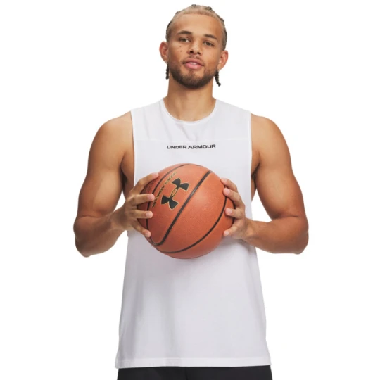 Zdjęcie produktu Męski top treningowy Under Armour UA Hoops Training Tank - biała
