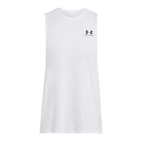 Zdjęcie produktu Męski top treningowy Under Armour UA Left Chest Cut Off Tank - biały