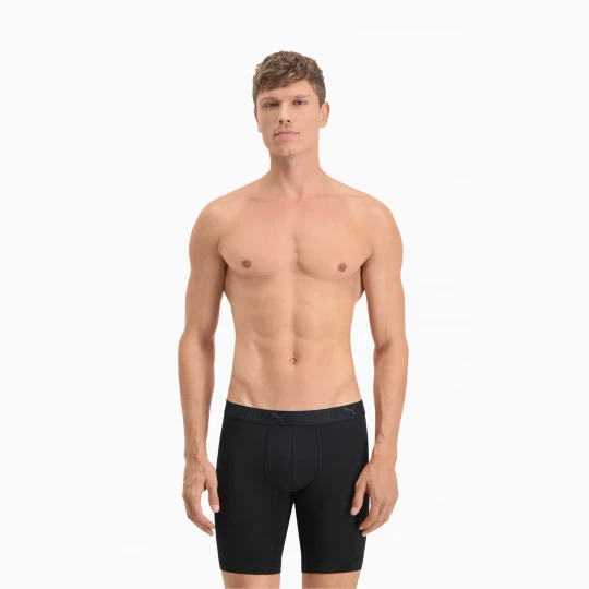 Zdjęcie produktu Męskie długie bokserki z mikrofibry PUMA Sport (dwupak), Odzież, Czarny