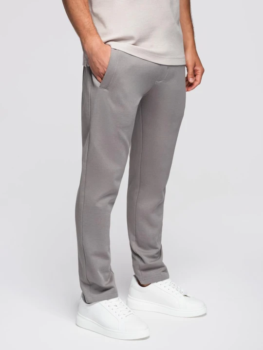 Zdjęcie produktu Męskie dresowe spodnie z nogawką bez ściągacza - szare V8 Ombre Clothing
