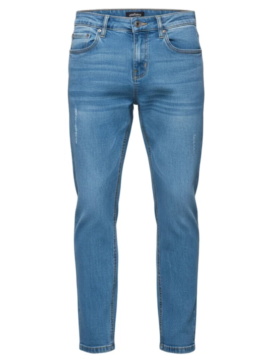 Zdjęcie produktu Męskie jeansowe z przetarciami REGULAR FIT - niebieskie V3 - Rozmiar: XXL Ombre Clothing
