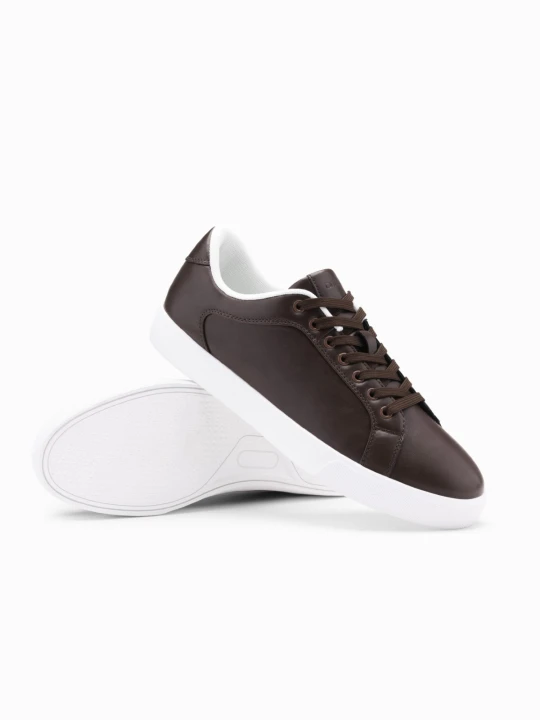 Zdjęcie produktu Męskie klasyczne buty sneakersy z wysoką podeszwą – ciemnobrązowe V2 - Rozmiar: 44 Ombre Clothing ciemnobrązowy
