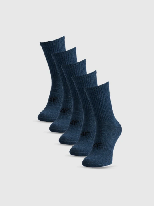 Zdjęcie produktu Męskie skarpetki wysokie (5-pack) 4F 4FRSS26USOCM0839 - granatowe