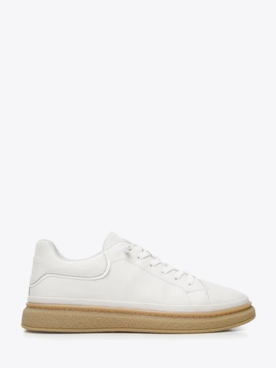 Zdjęcie produktu Męskie sneakersy skórzane na jasnej podeszwie Wittchen biały