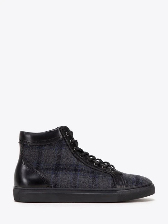 Zdjęcie produktu Męskie sneakersy skórzane wysokie czarne Wittchen