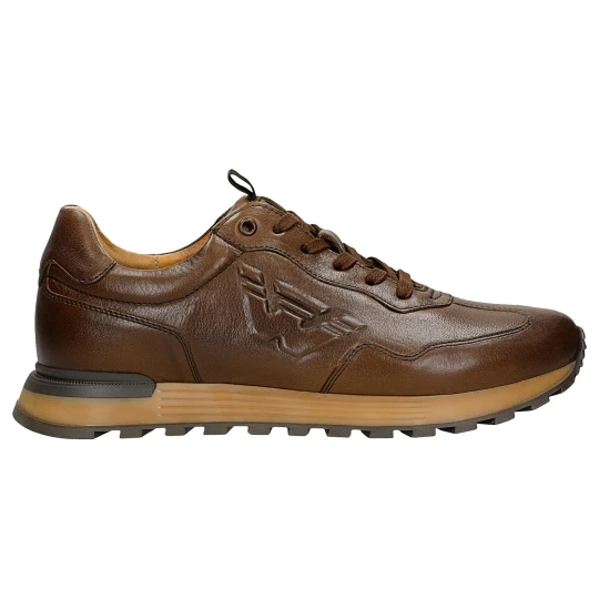 Zdjęcie produktu Brązowe sneakersy męskie ze skóry licowej 10201-52 Wojas