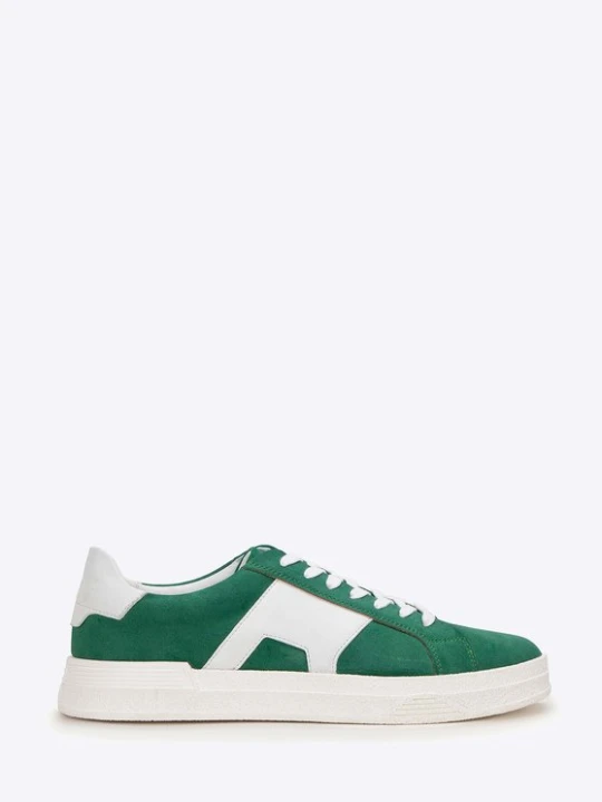 Zdjęcie produktu Męskie sneakersy z kontrastową podeszwą zielone Wittchen