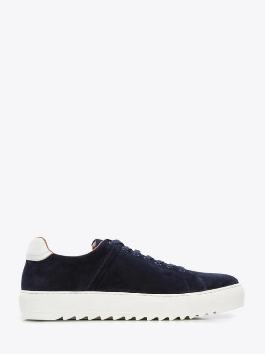 Zdjęcie produktu Męskie sneakersy zamszowe na grubej podeszwie granatowe Wittchen