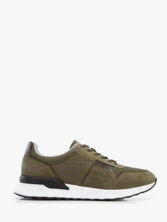 Zdjęcie produktu Męskie sneakersy zamszowe z elastycznymi wstawkami zielone Wittchen