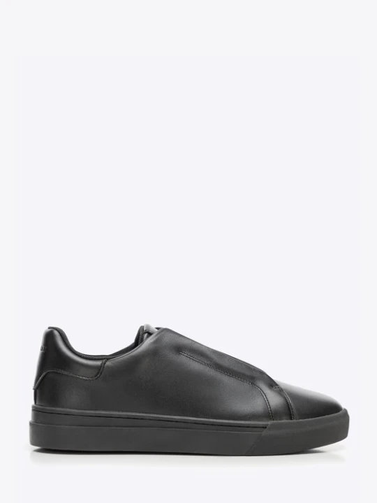 Zdjęcie produktu Męskie sneakersy ze skóry naturalnej wsuwane czarne Wittchen