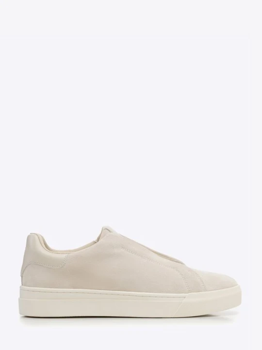 Zdjęcie produktu Męskie sneakersy ze skóry zamszowej wsuwane beżowe Wittchen