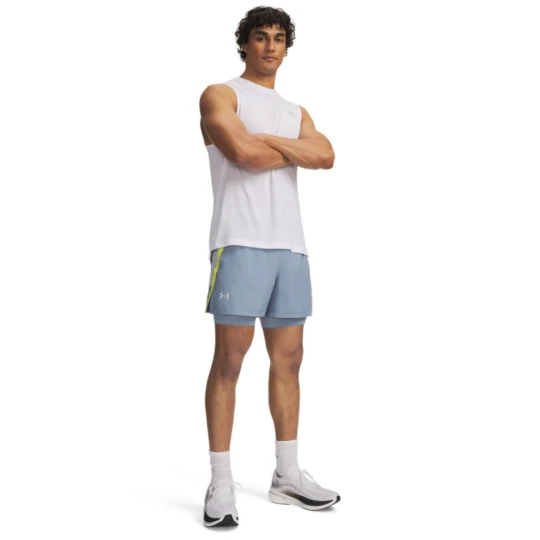 Zdjęcie produktu Męskie spodenki do biegania Under Armour UA Launch 5\'\' 2-in-1 Short - niebieskie