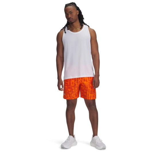 Zdjęcie produktu Męskie spodenki do biegania Under Armour UA Launch 7\'\' Print Shorts - pomarańczowe