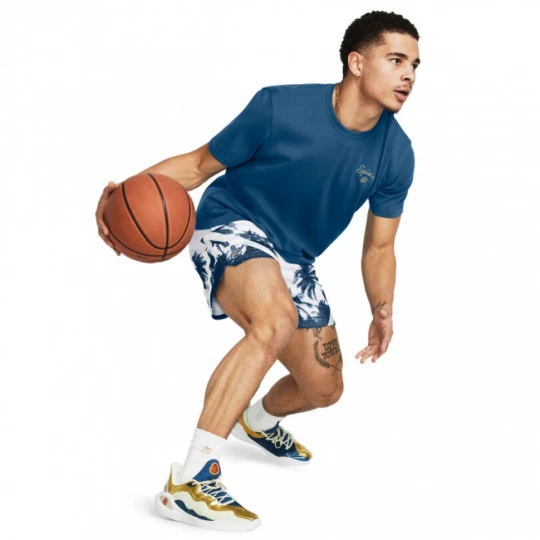 Zdjęcie produktu Męskie spodenki do koszykówki Under Armour UA Curry Mesh Short 3 - białe