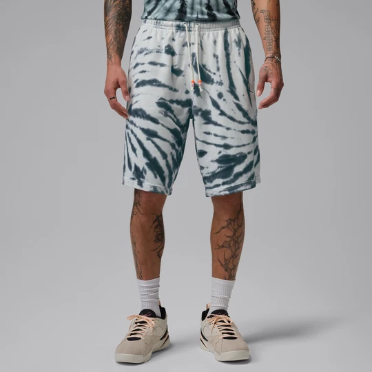 Zdjęcie produktu Męskie spodenki festiwalowe barwione metodą Tie-Dye Jordan Brooklyn Fleece - Biel