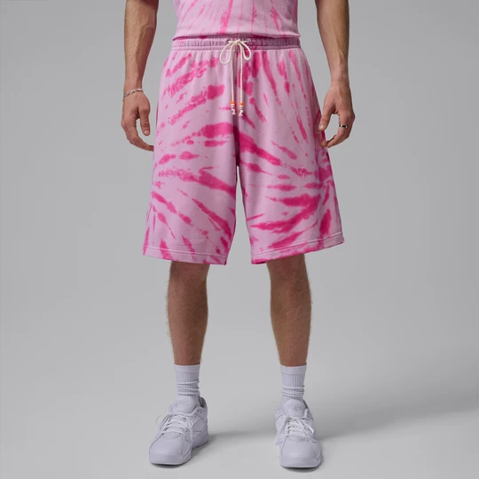 Zdjęcie produktu Męskie spodenki festiwalowe barwione metodą Tie-Dye Jordan Brooklyn Fleece - Różowy