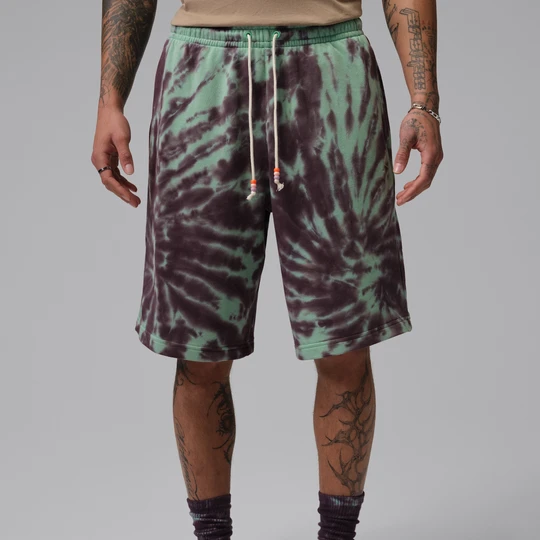 Zdjęcie produktu Męskie spodenki festiwalowe barwione metodą Tie-Dye Jordan Brooklyn Fleece - Zieleń
