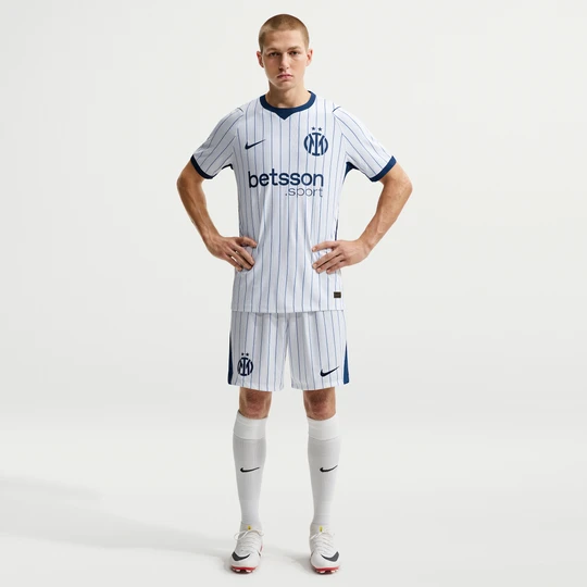 Zdjęcie produktu Męskie spodenki piłkarskie Nike Dri-FIT Inter Mediolan Stadium 2026 / 27 (wersja wyjazdowa) – replika - Biel