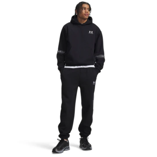 Zdjęcie produktu Męskie spodnie dresowe joggery Under Armour UA Icon Flc Taped Jgr - czarne