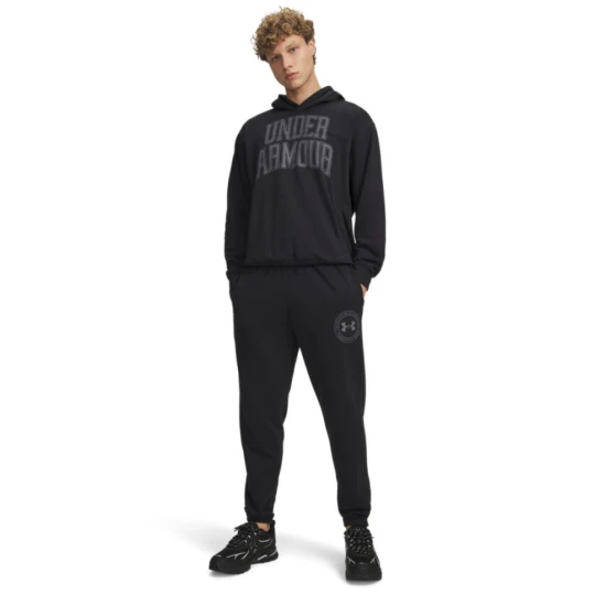 Zdjęcie produktu Męskie spodnie dresowe joggery Under Armour UA Rival LW Graphic Jogger - czarne