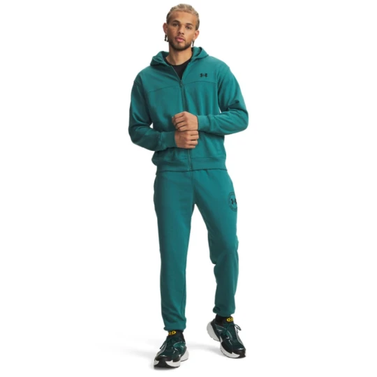 Zdjęcie produktu Męskie spodnie dresowe joggery Under Armour UA Rival LW Graphic Jogger - zielone