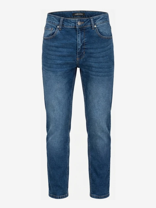 Zdjęcie produktu Męskie spodnie jeansowe CARROT z przetarciami - niebieskie V2 - Rozmiar: XL Ombre Clothing