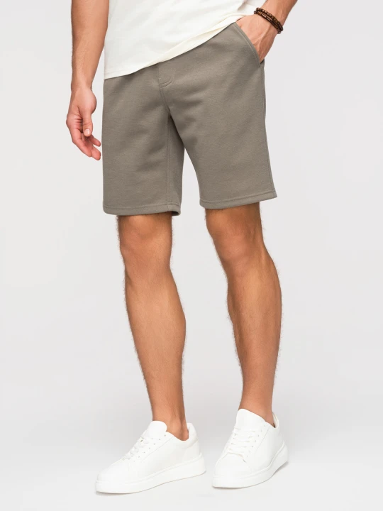 Zdjęcie produktu Męskie szorty strukturalne REGULAR FIT - khaki V4 - Rozmiar: L Ombre Clothing pistacjowy